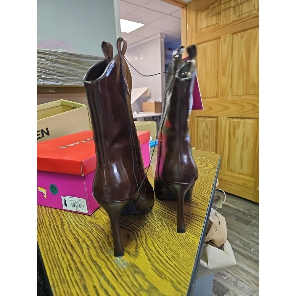 Rampage Pamela‎ Women Burgundy Western Stiletto Mid-Calf Boots Size 9 NEW